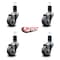 Service Caster 3'' Thermoplastic Rubber Wheel Swivel 1-5/8'' Expanding Stem Caster Set, 4PK SCC-EX20S314-TPRB-158-4 - alternate 2
